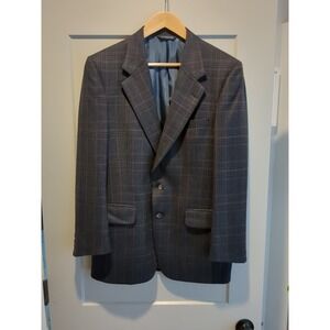 Burberrys Mens Sz 40R Pure Wool Plaid Blazer‎